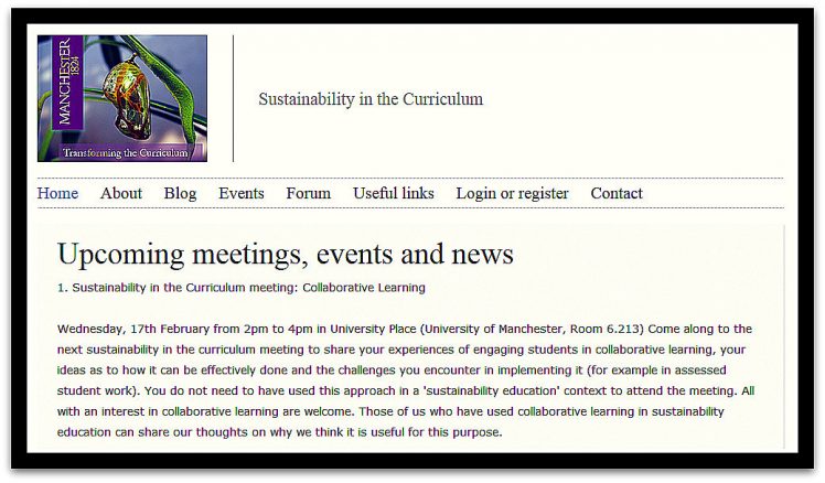 Sustainability in the Curriculum